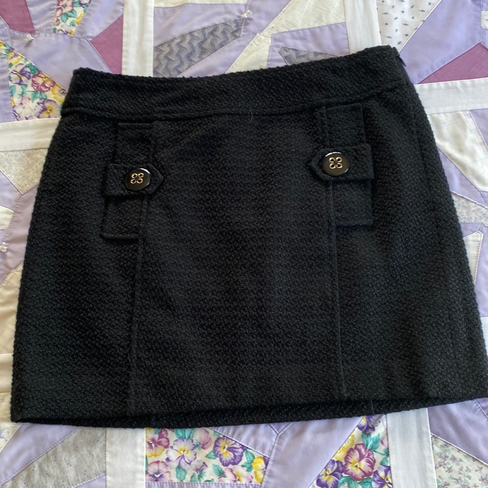 Banana republic size zip navy tweed mini skirt